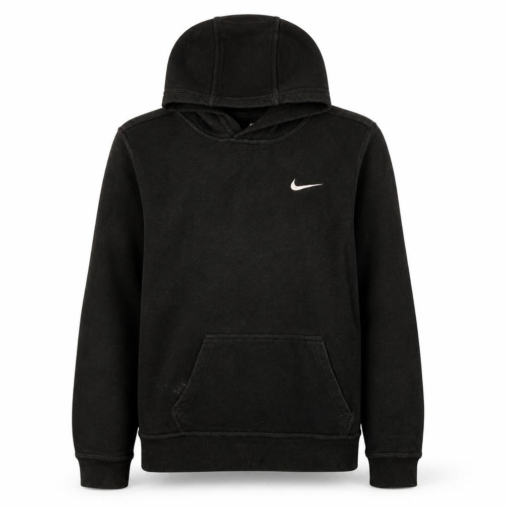 Front view of Nike boys’ black pullover fleece hoodie xl 13-15 years logo sweatshirt