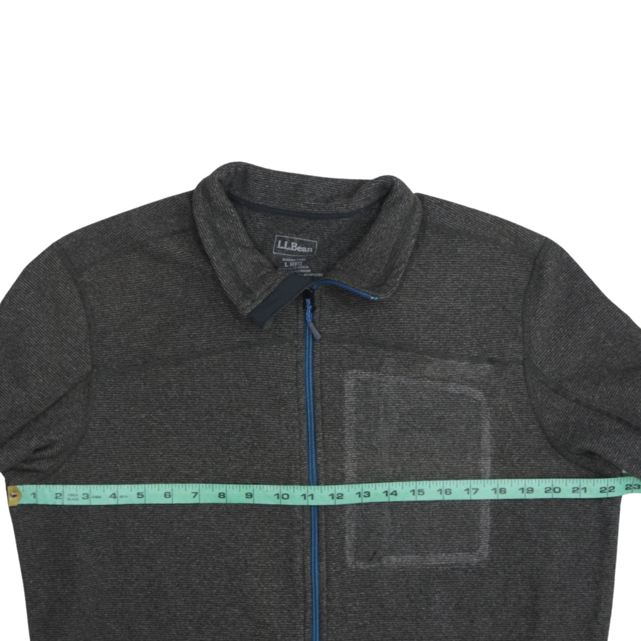 L.L.Bean Men's Grey Full Zip Fleece Jacket Size L Lightweight Outdoor