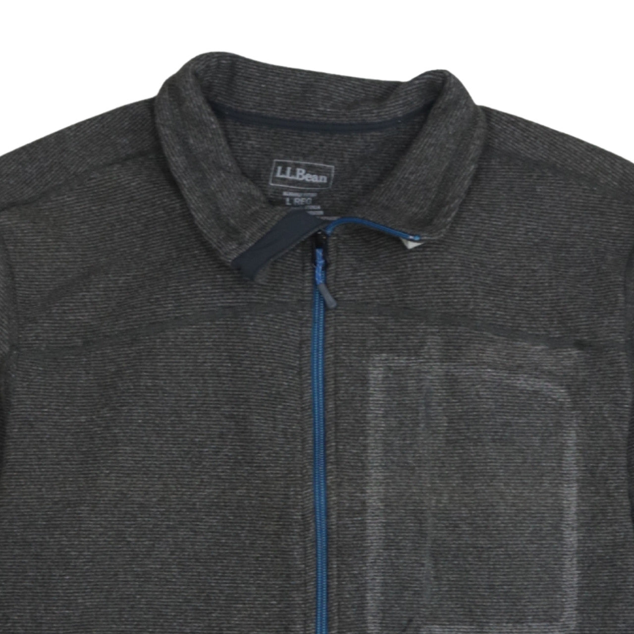 L.L.Bean Men's Grey Full Zip Fleece Jacket Size L Lightweight Outdoor