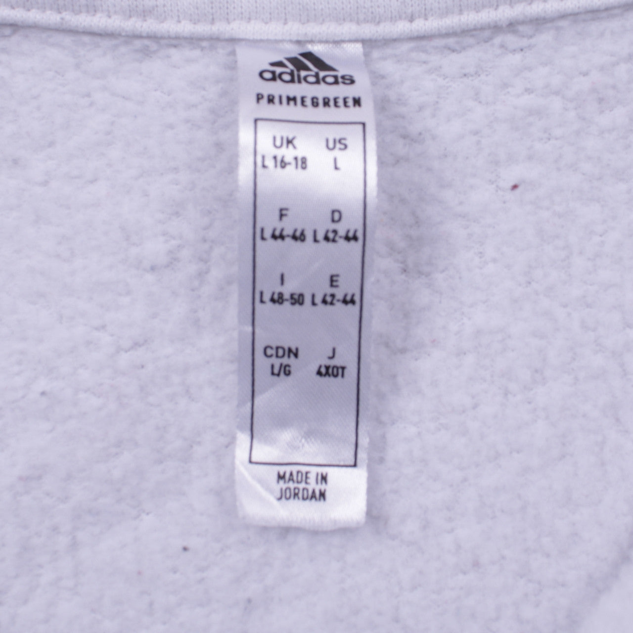 Adidas Womens White 1/2 Zip Pullover Sweatshirt L 16-18 Primegreen