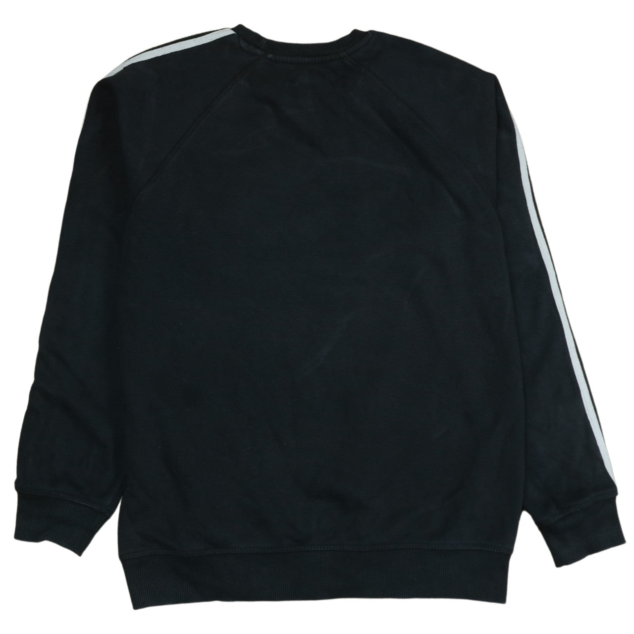 Adidas Mens Black S Pullover Sweatshirt with Logo Stripes