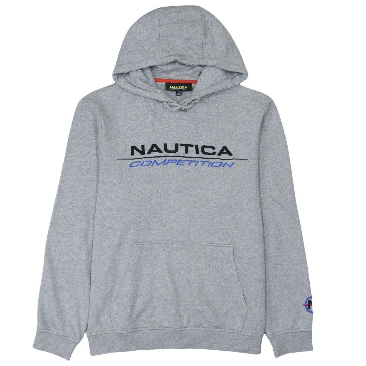 Nautica Men’s Grey Pullover Hoodie L Embroidered Logo Sportswear