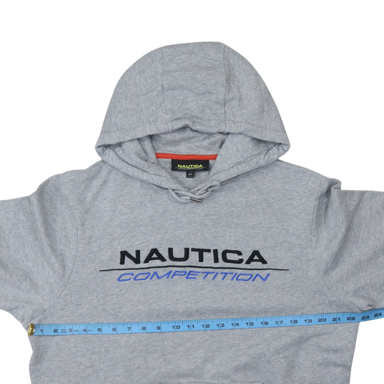 Nautica Men’s Grey Pullover Hoodie L Embroidered Logo Sportswear