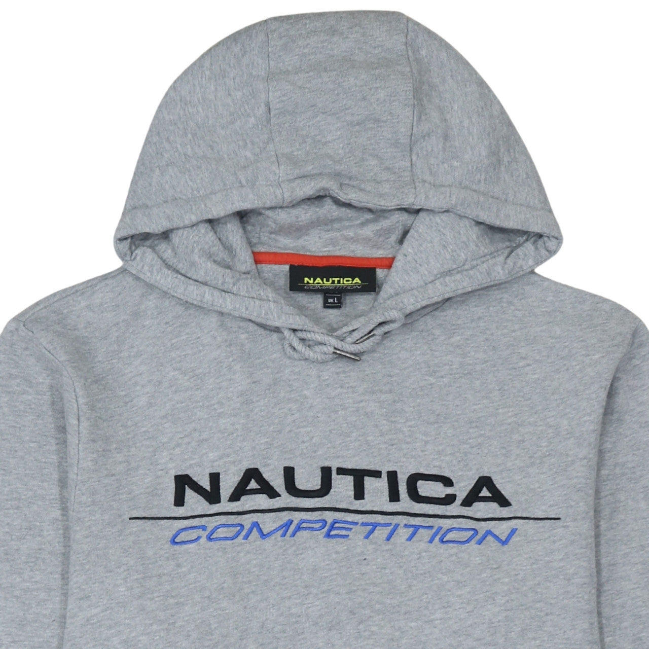 Nautica Men’s Grey Pullover Hoodie L Embroidered Logo Sportswear