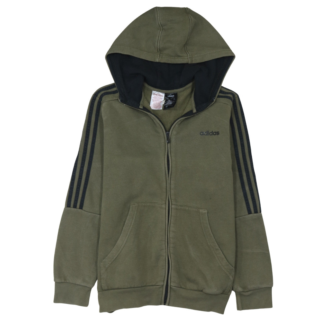 adidas Boys Green Full Zip Hoodie 13-14 Years Fleece Sports Sweatshirt
