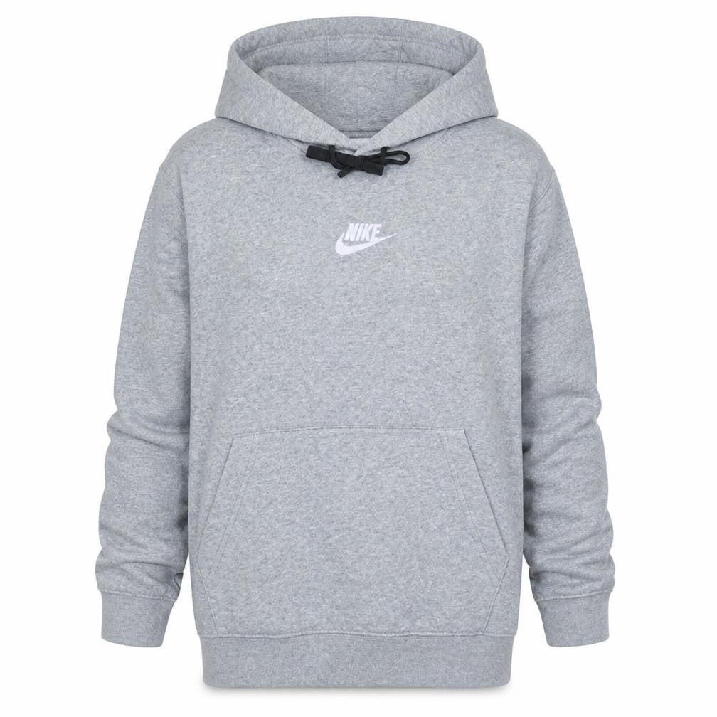 Nike Womens Grey Pullover Hoodie Sweatshirt M Drawstring Logo Lined