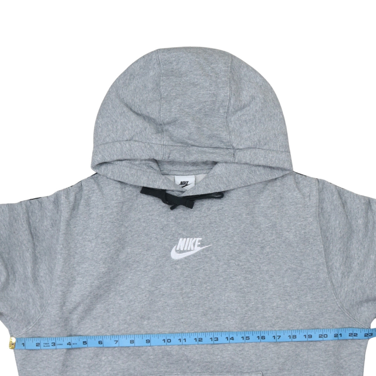 Nike Womens Grey Pullover Hoodie Sweatshirt M Drawstring Logo Lined