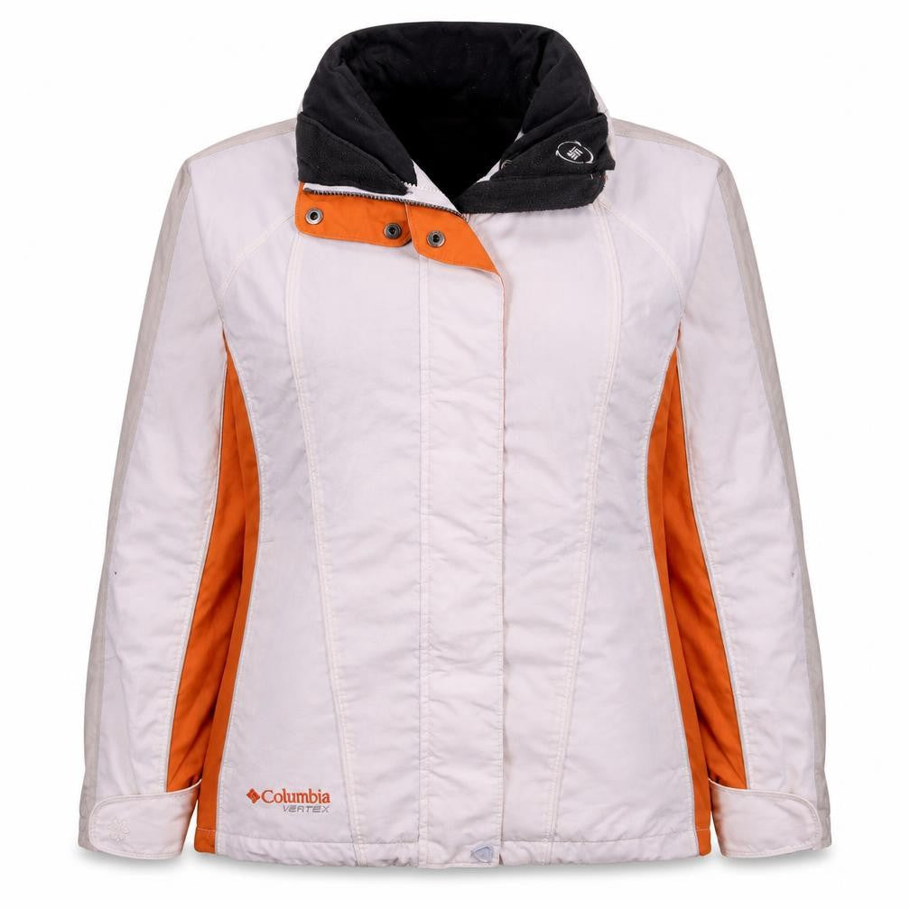 Columbia Women's White Orange Ski Jacket S Waterproof Interchange