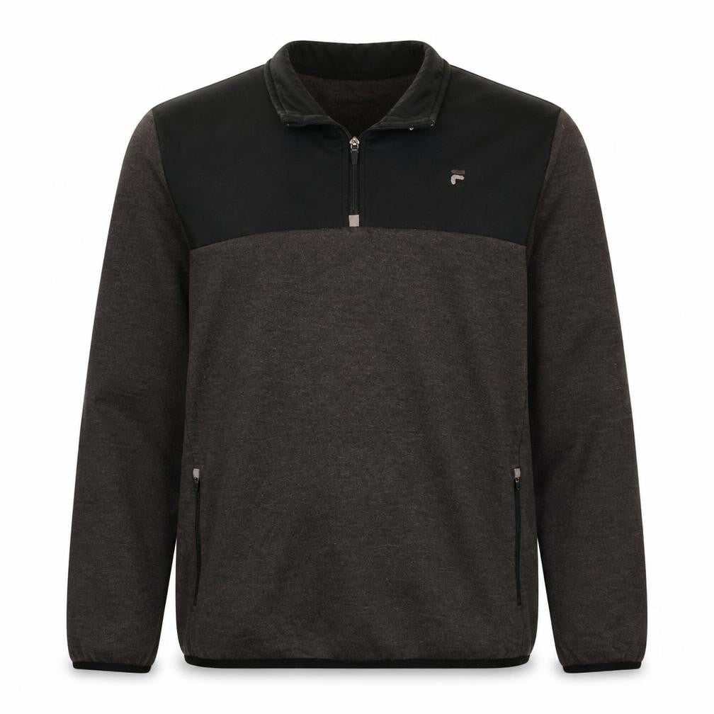 Fila Men’s Grey 1/4 Zip Sweatshirt Size L Regular Fit Logo Sport Top