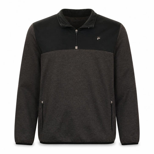 Fila Men’s Grey 1/4 Zip Sweatshirt Size L Regular Fit Logo Sport Top