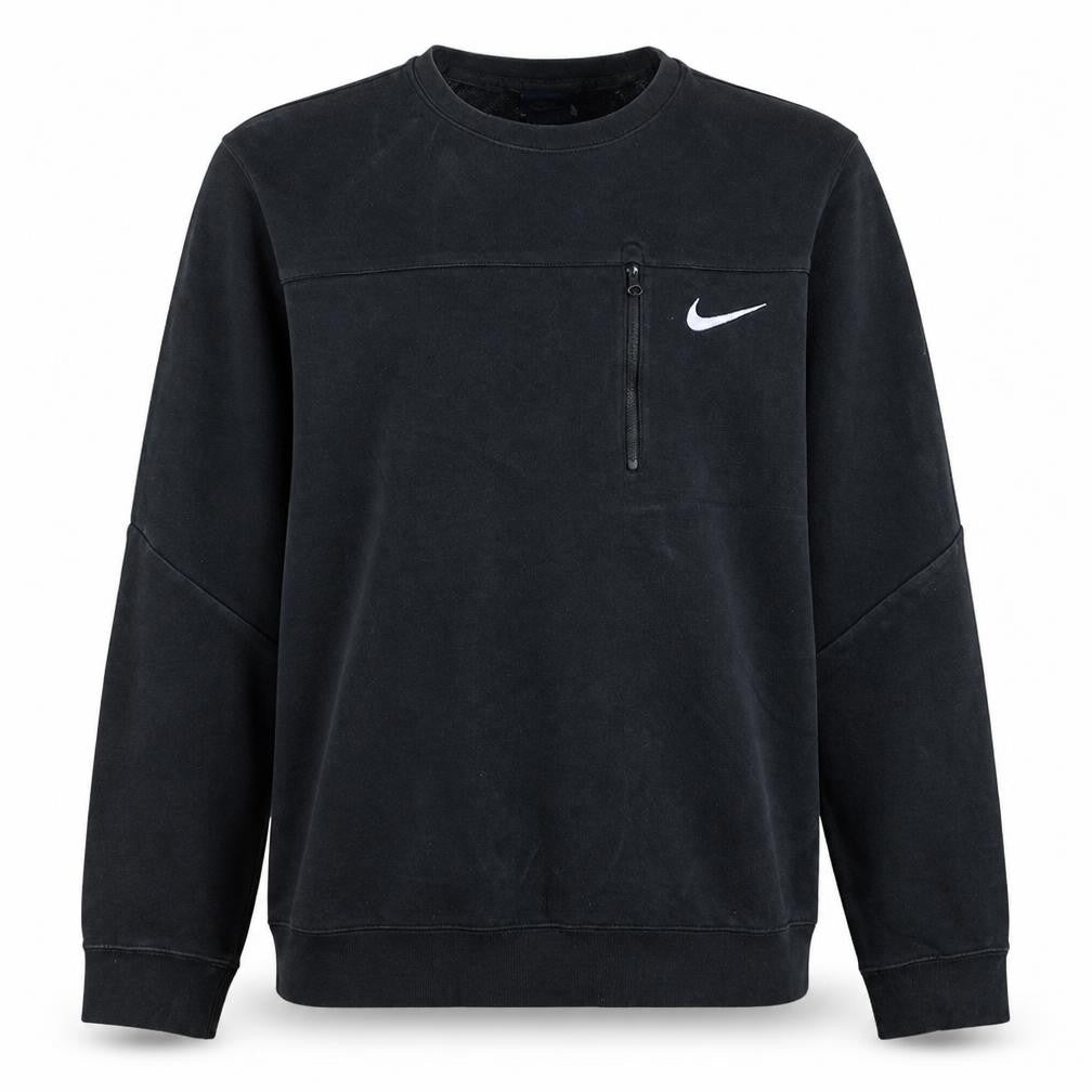 Nike Men's Black L Pullover Crew Neck Zip Pocket Sweatshirt
