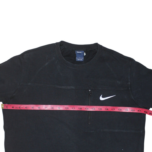 Nike Men's Black L Pullover Crew Neck Zip Pocket Sweatshirt