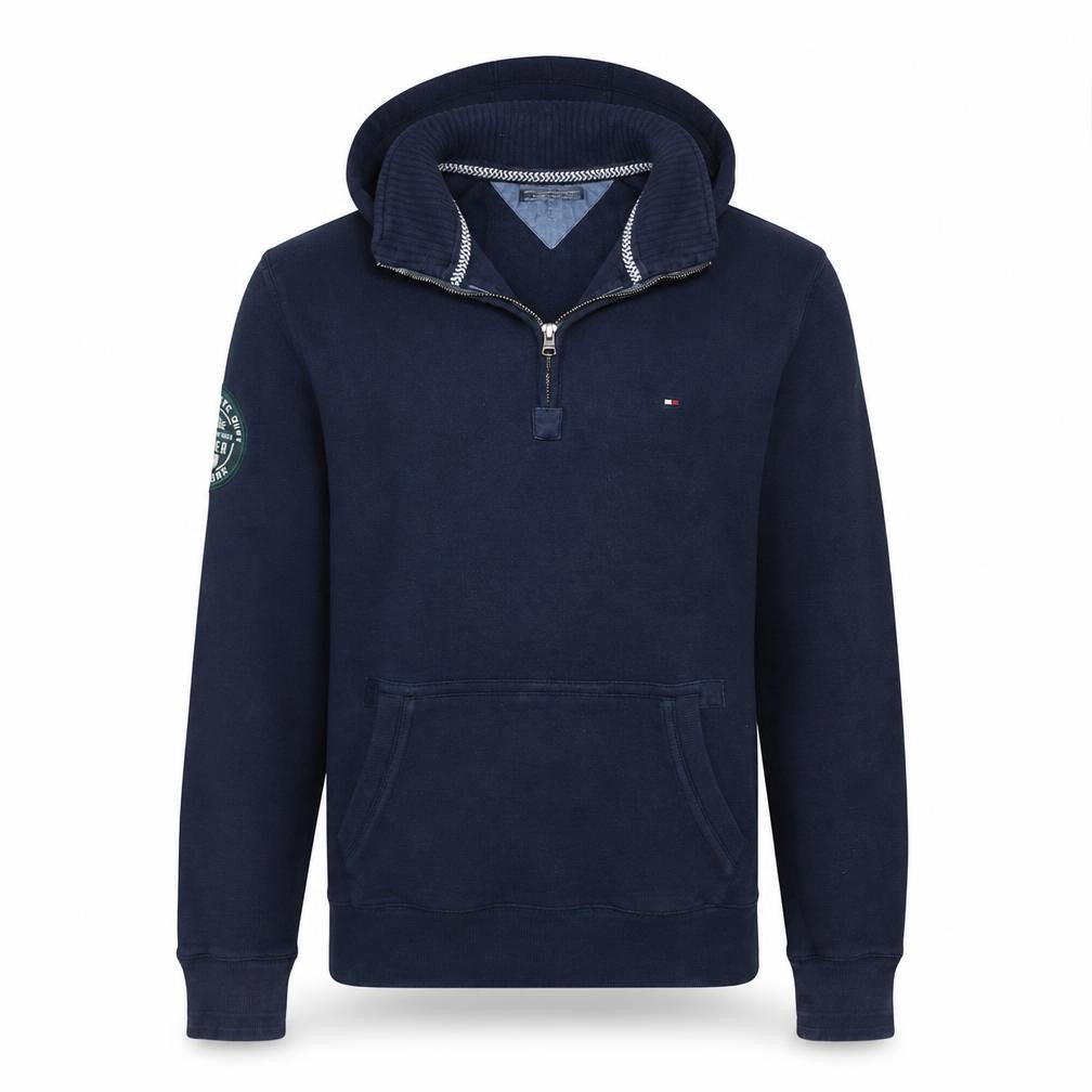 Tommy Hilfiger Men's Blue 1/2 Zip Hoodie Vintage Fit M Classic