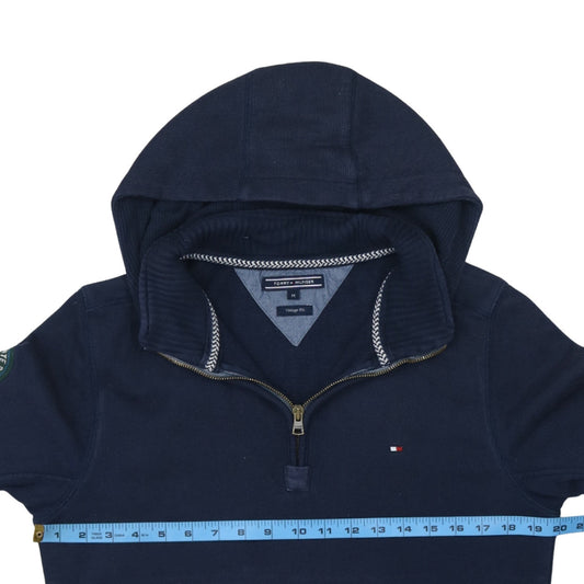 Tommy Hilfiger Men's Blue 1/2 Zip Hoodie Vintage Fit M Classic