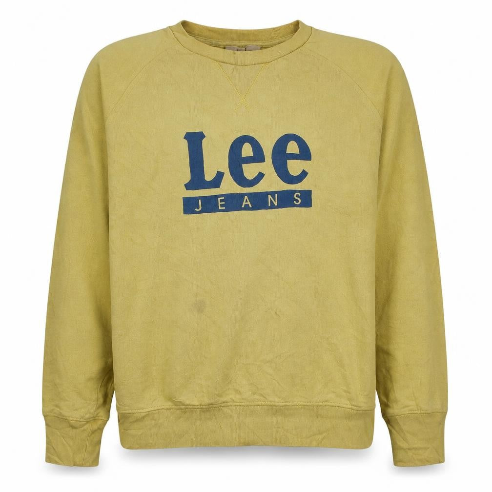 Lee Jeans Womens Yellow Cotton Pullover Sweatshirt M