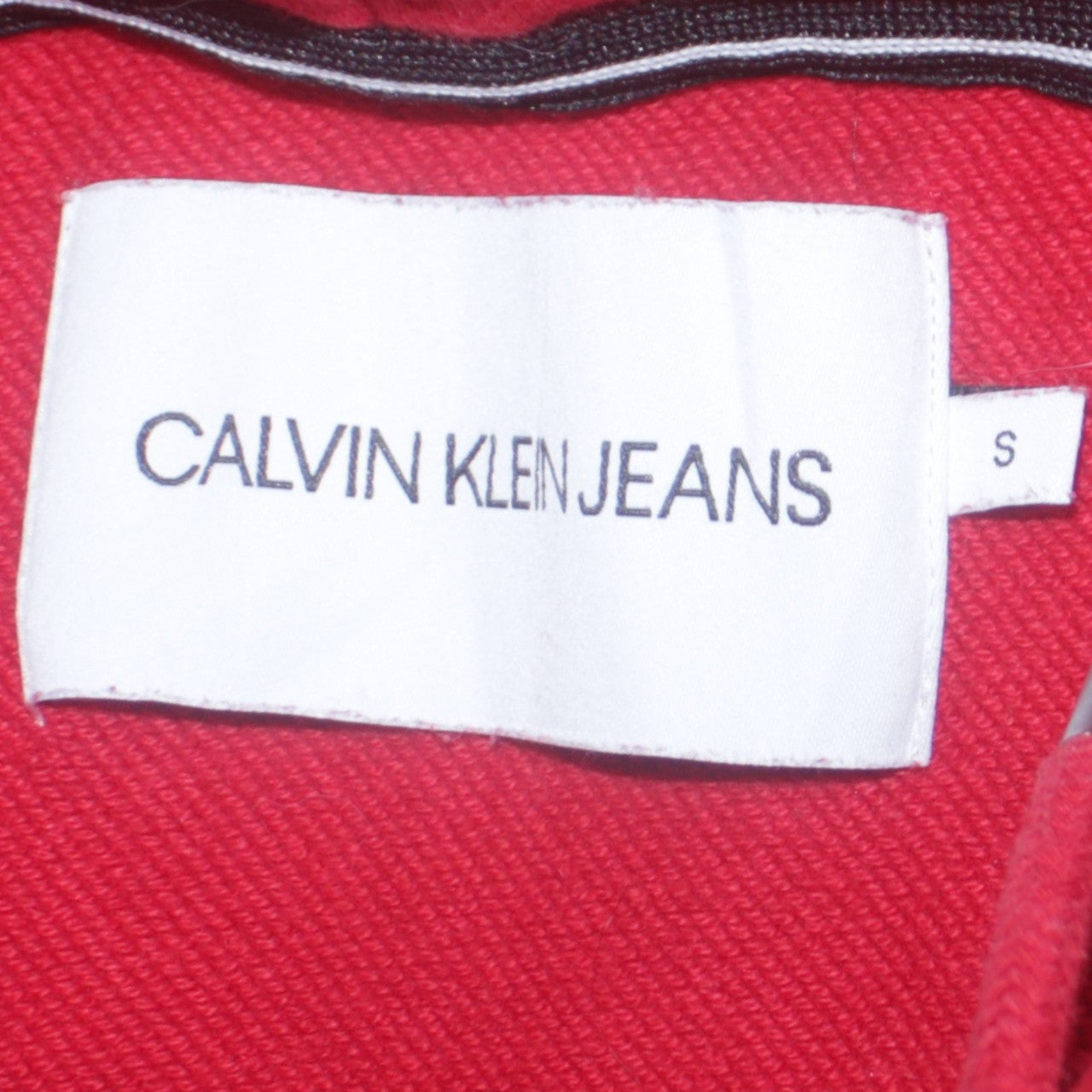 Calvin Klein Jeans Men's Red Pullover Hoodie Size S Regular Fit