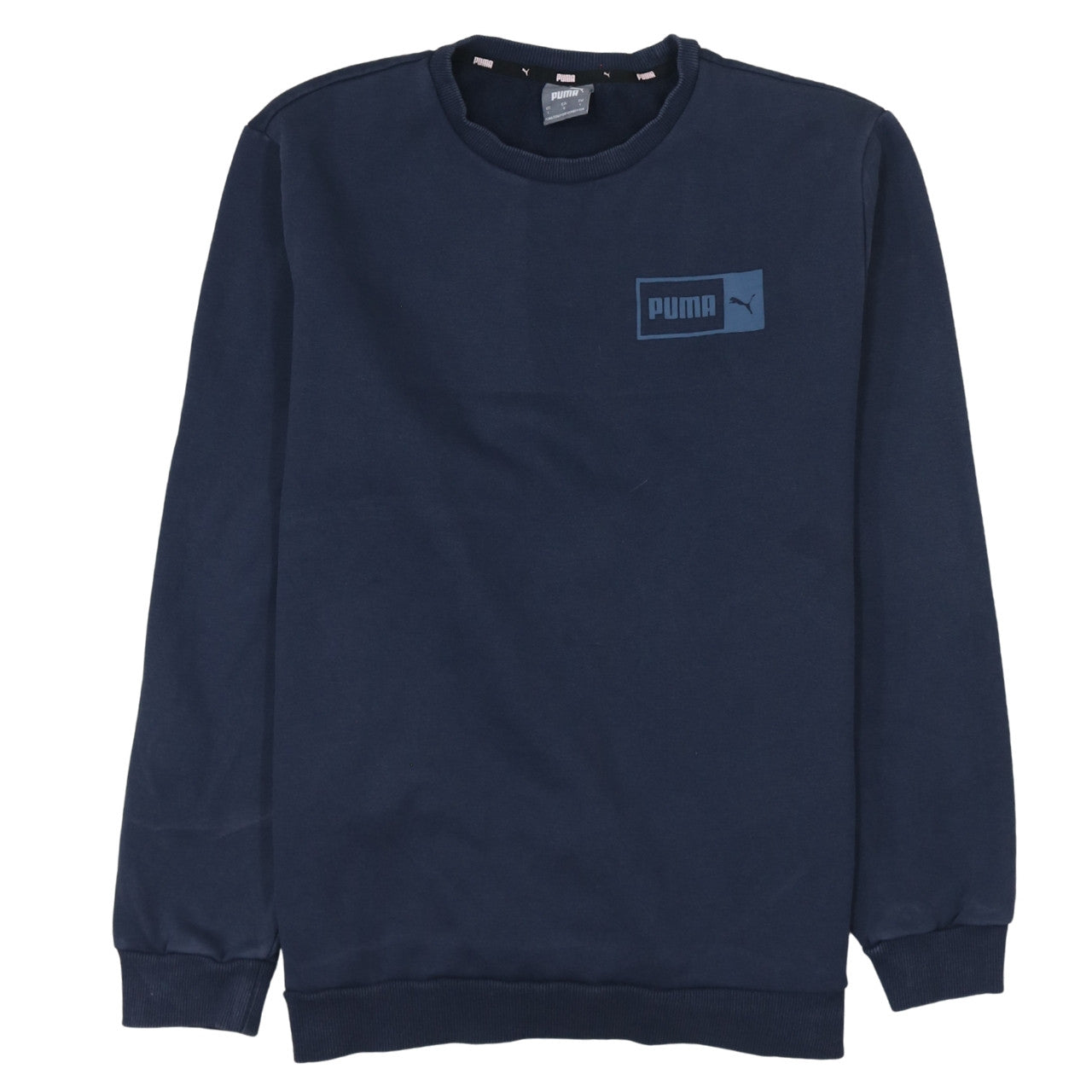 Puma Men Blue Regular Fit Crew Neck Pullover Sweatshirt L