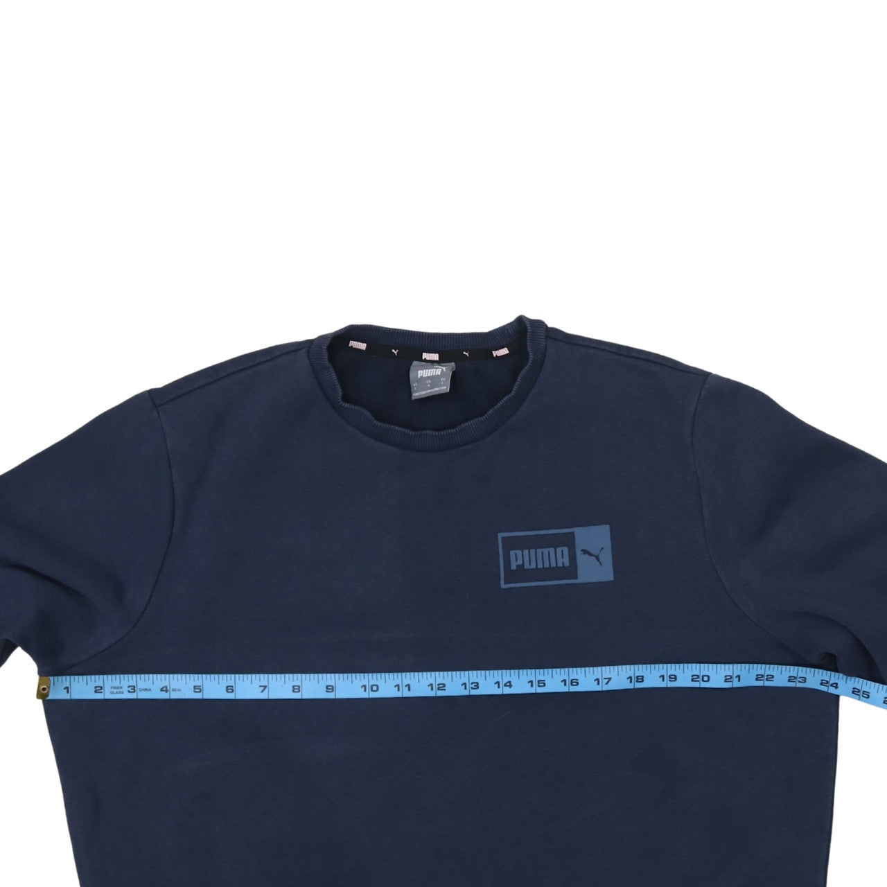 Puma Men Blue Regular Fit Crew Neck Pullover Sweatshirt L