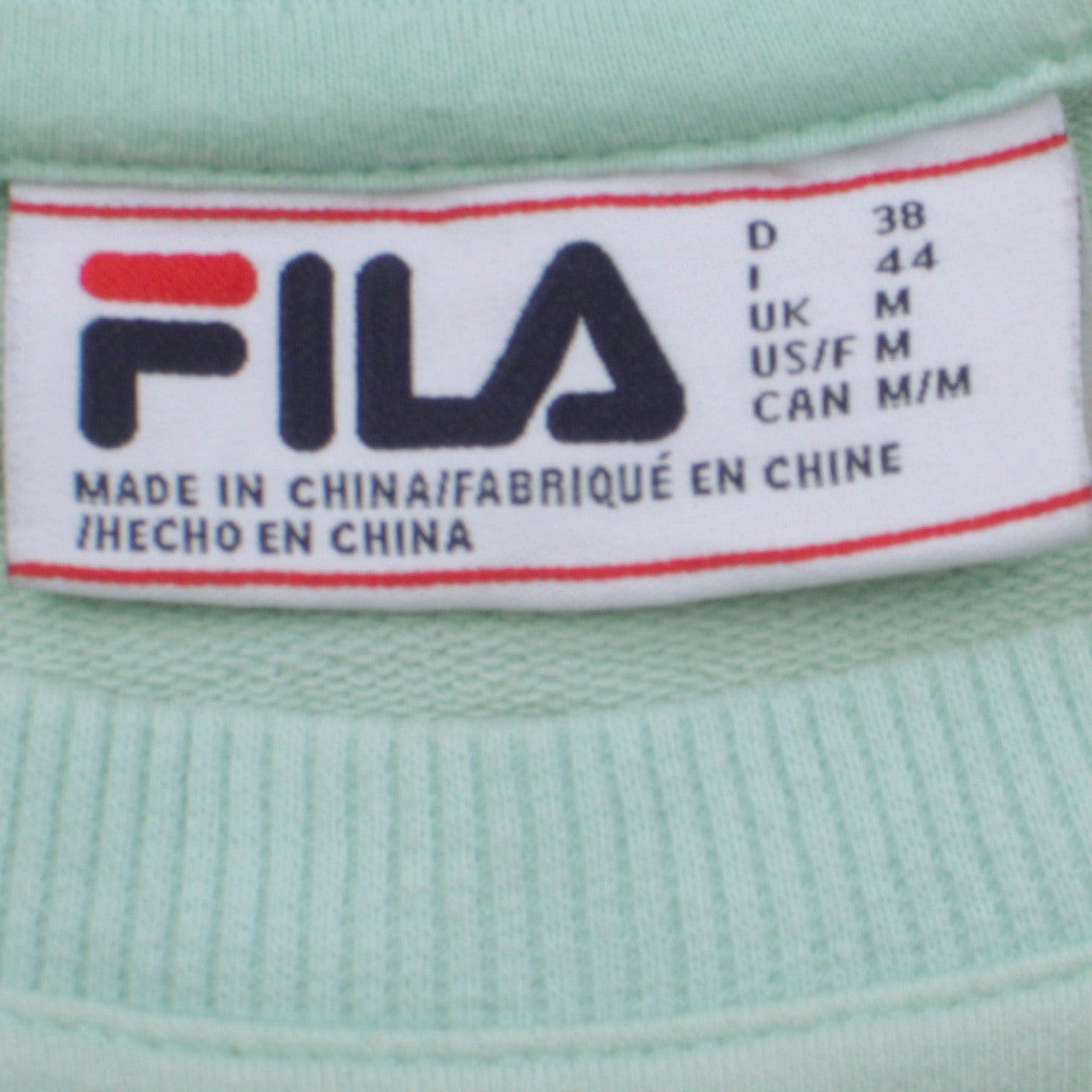 FILA Women’s Mint Green Sweatshirt Medium Pullover Crew Neck Casual Top
