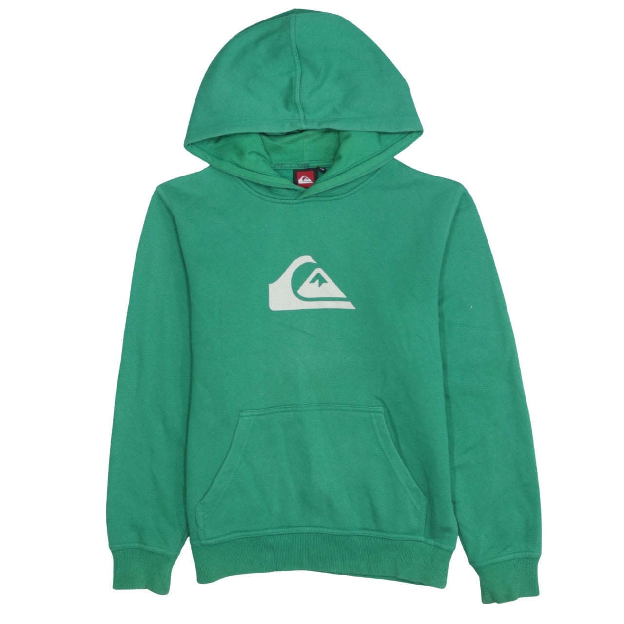 Quiksilver Boys Green Pullover Hoodie 10 Years Logo Graphic Cotton Blend