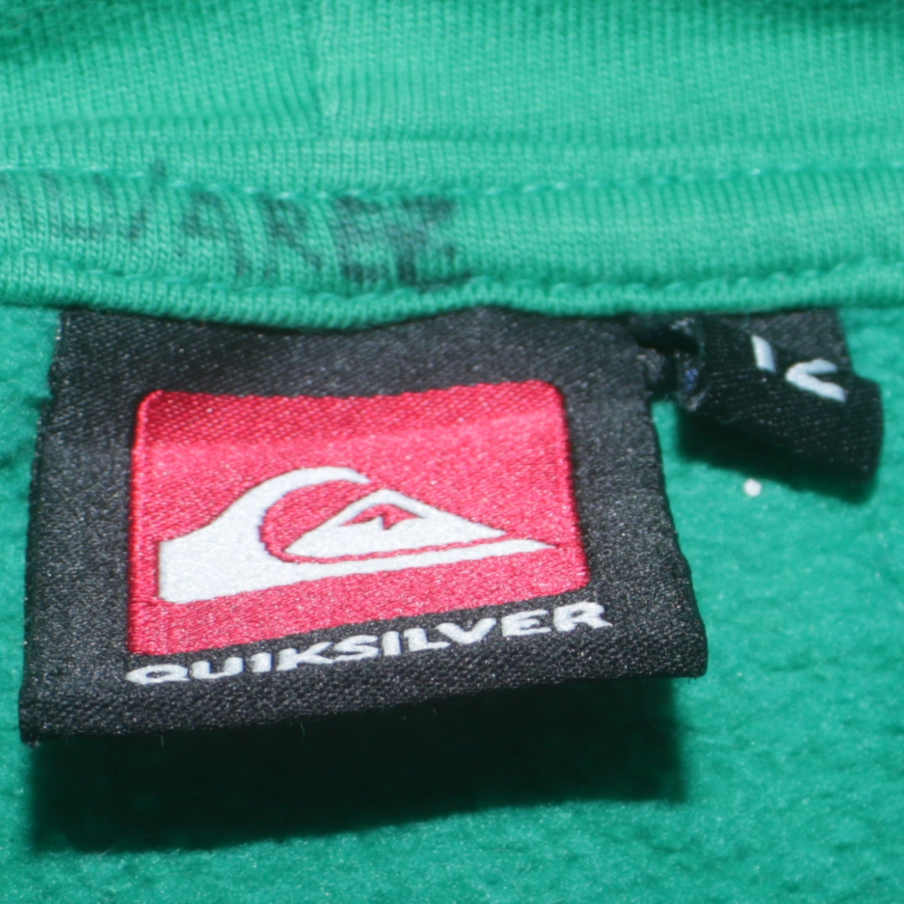Quiksilver Boys Green Pullover Hoodie 10 Years Logo Graphic Cotton Blend