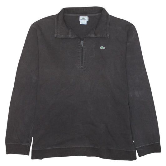 Lacoste Men's Grey 1/4 Zip Cotton Sweatshirt Pullover L