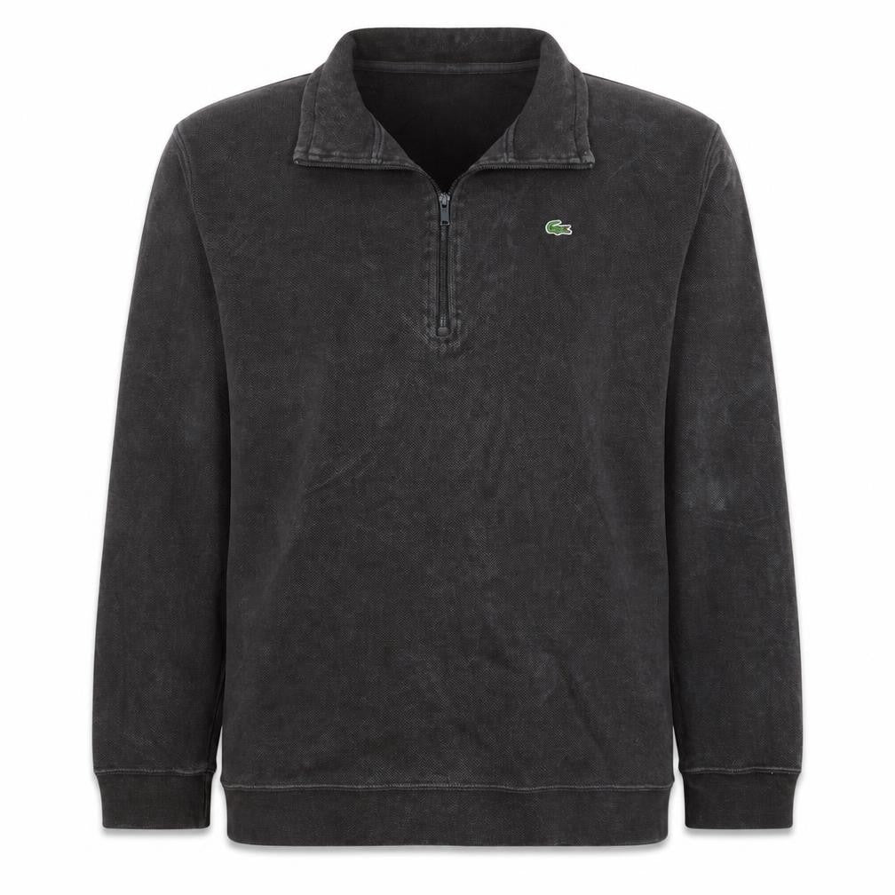 Lacoste Men's Grey 1/4 Zip Cotton Sweatshirt Pullover L