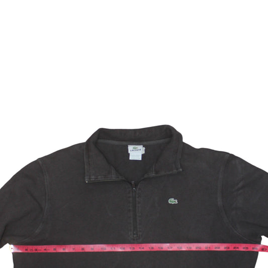 Lacoste Men's Grey 1/4 Zip Cotton Sweatshirt Pullover L