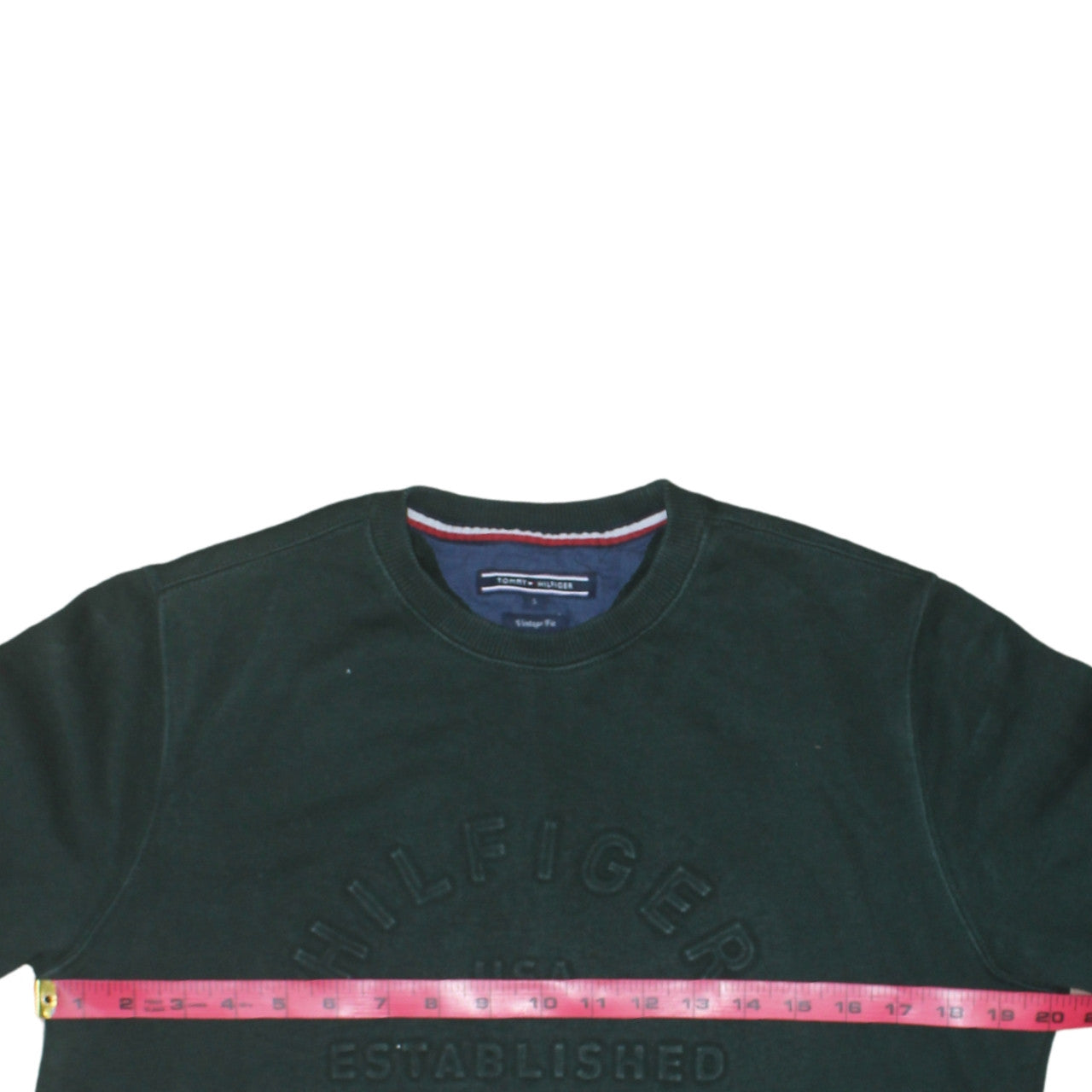 Tommy Hilfiger Men's Green Vintage Fit Embroidered Sweatshirt S