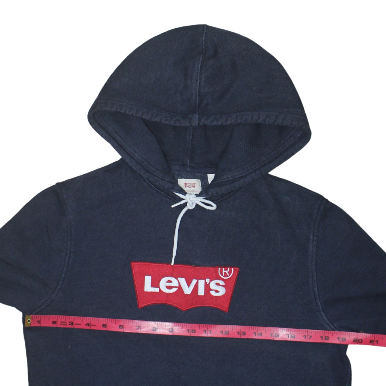 Levi's Men's Blue Pullover Hoodie Small Logo Fleece Sweatshirt
