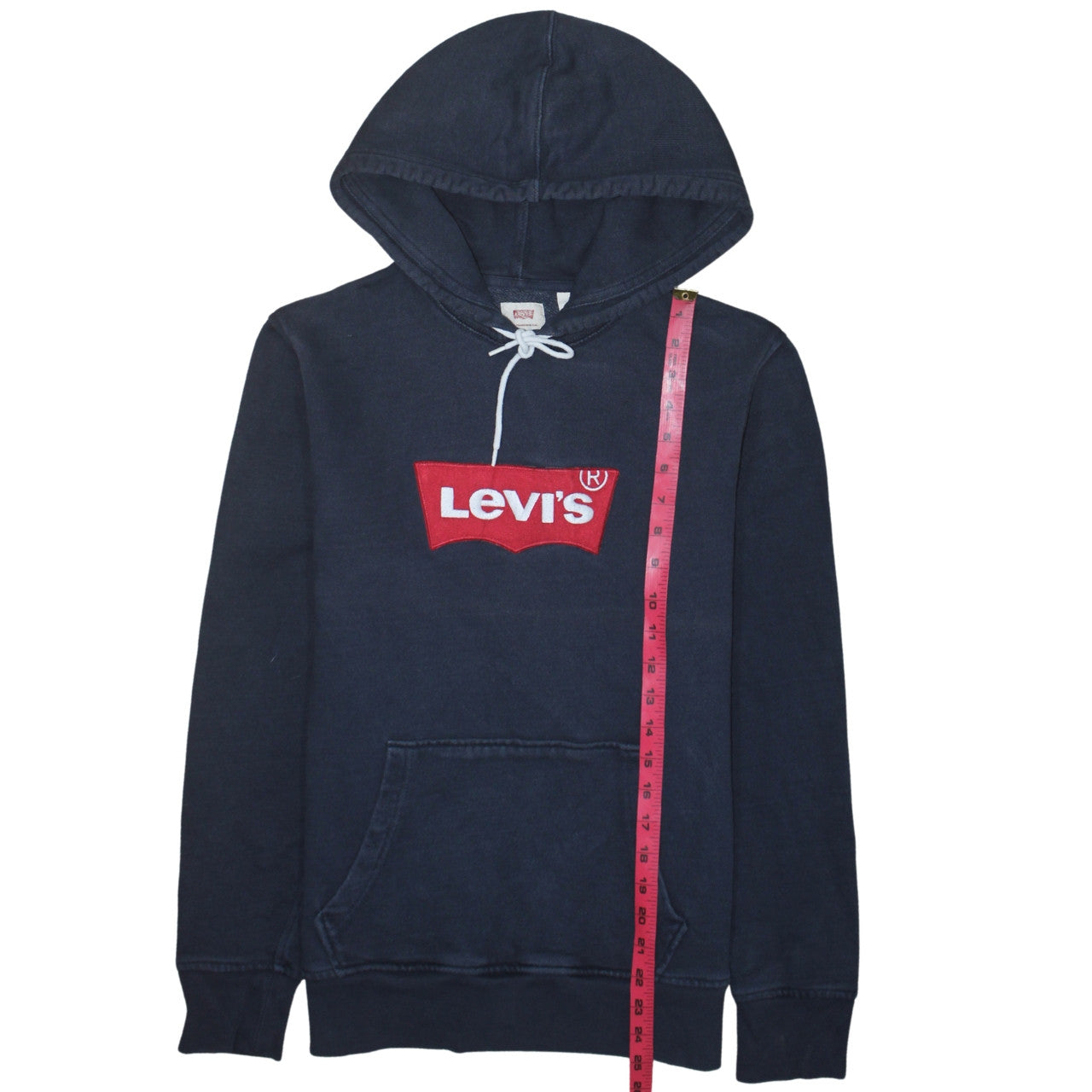 Levi's Men's Blue Pullover Hoodie Small Logo Fleece Sweatshirt