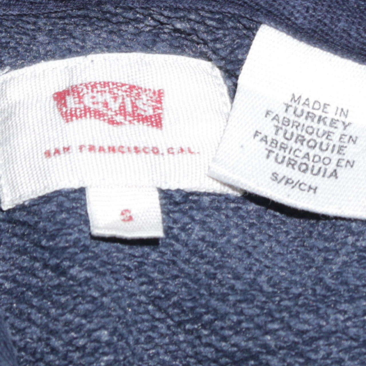 Levi's Men's Blue Pullover Hoodie Small Logo Fleece Sweatshirt