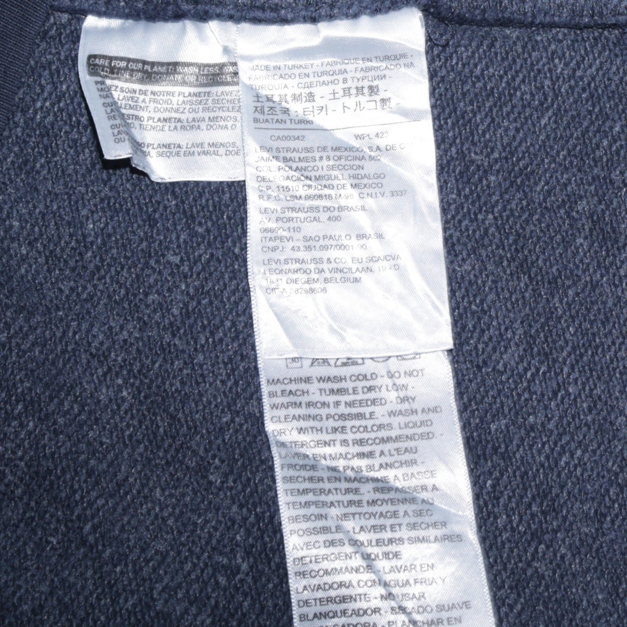 Levi's Men's Blue Pullover Hoodie Small Logo Fleece Sweatshirt