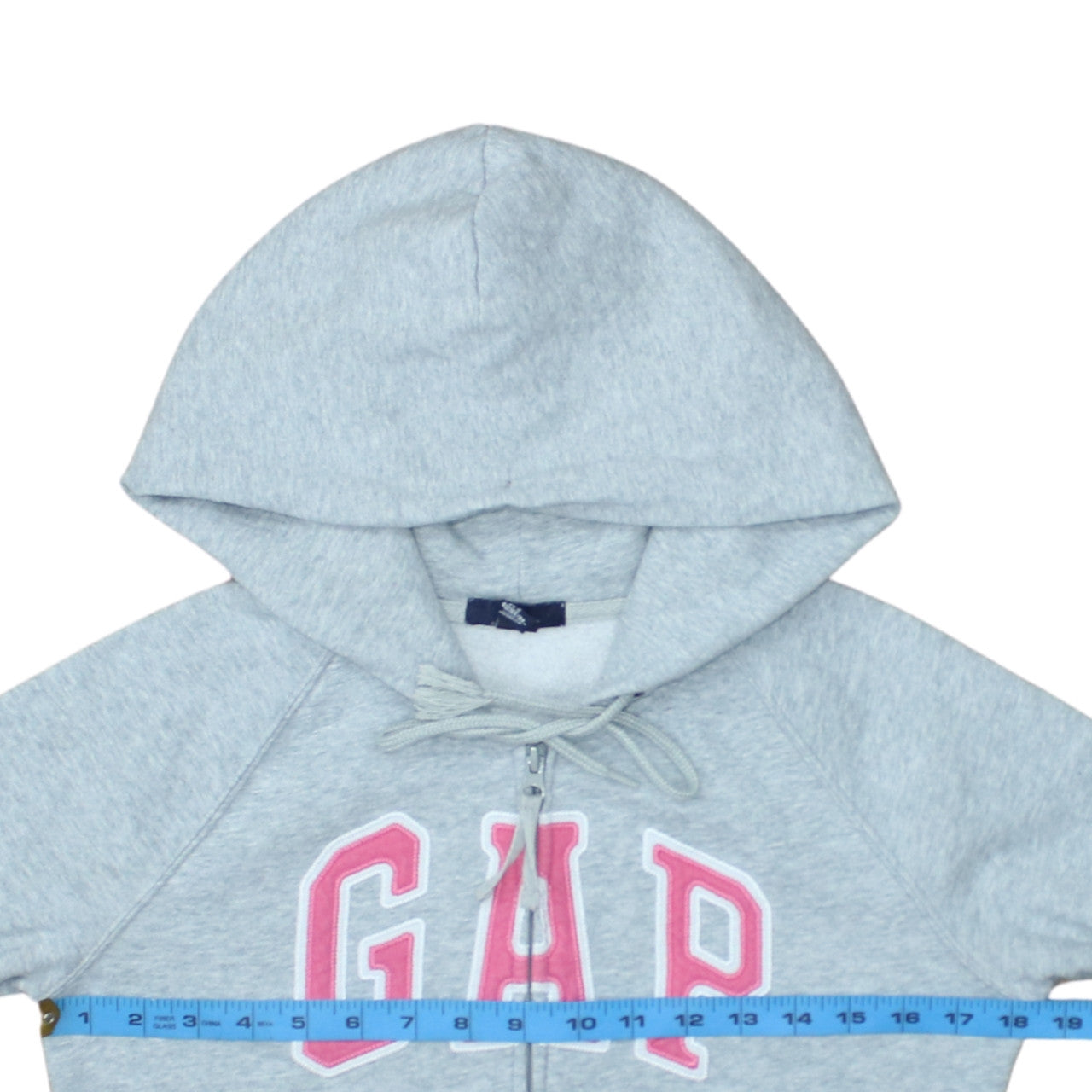GAP Womens Grey Full Zip Hoodie Small Logo Print Casual Sweatshirt