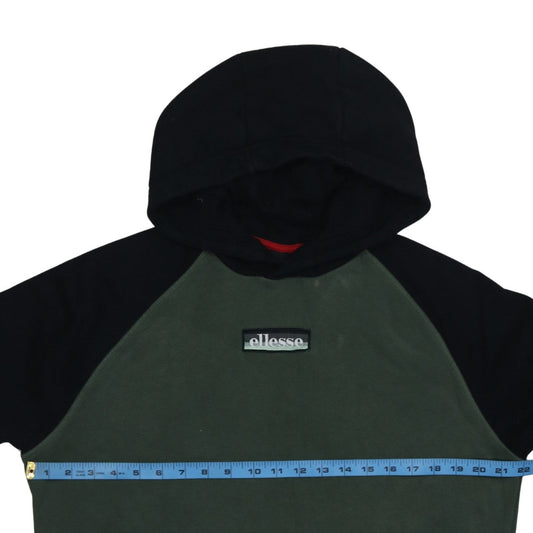 Ellesse Men’s Green Black Pullover Hoodie Size M Fleece Sportswear