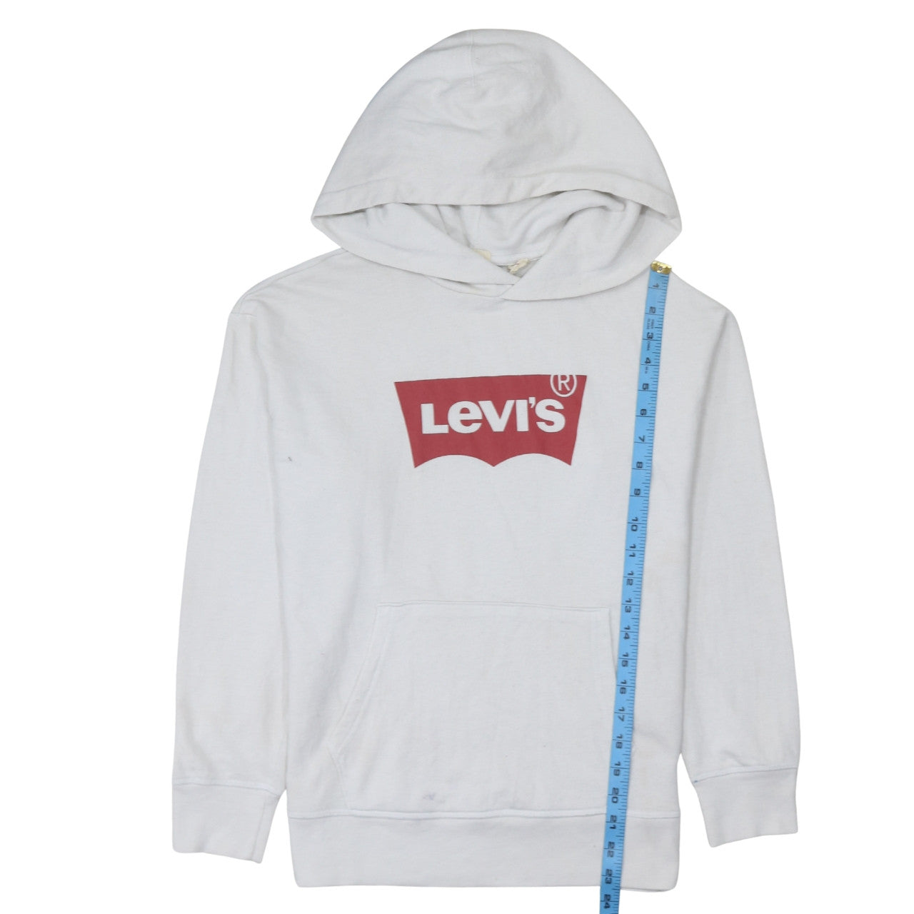 Levi's Mens White XS Pullover Hoodie with Logo Graphic Print