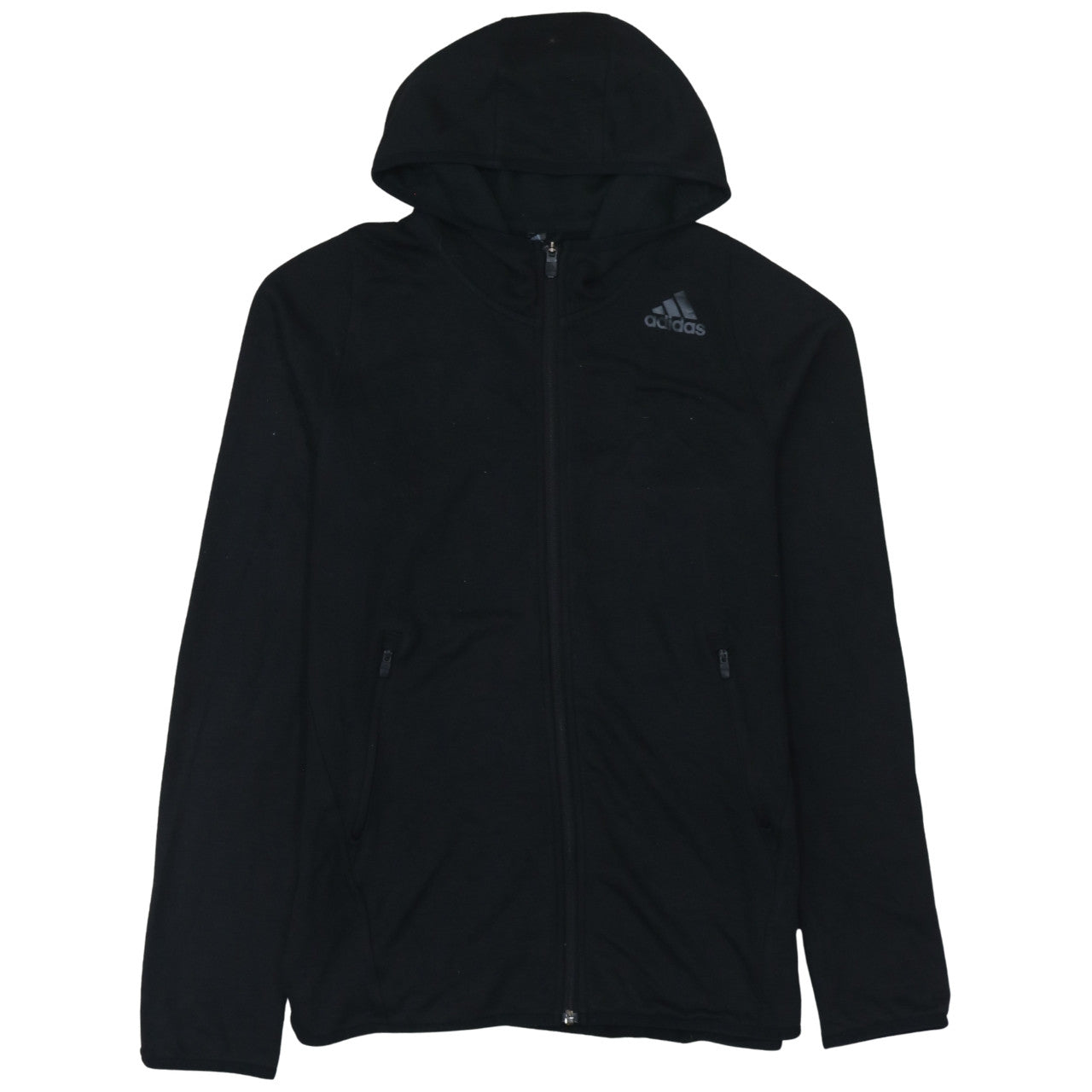 Adidas Men's Black Full Zip Hoodie Size M Lightweight Fleece