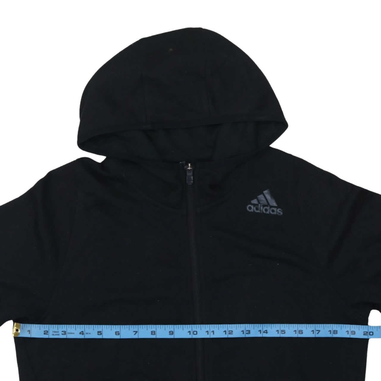 Adidas Men's Black Full Zip Hoodie Size M Lightweight Fleece