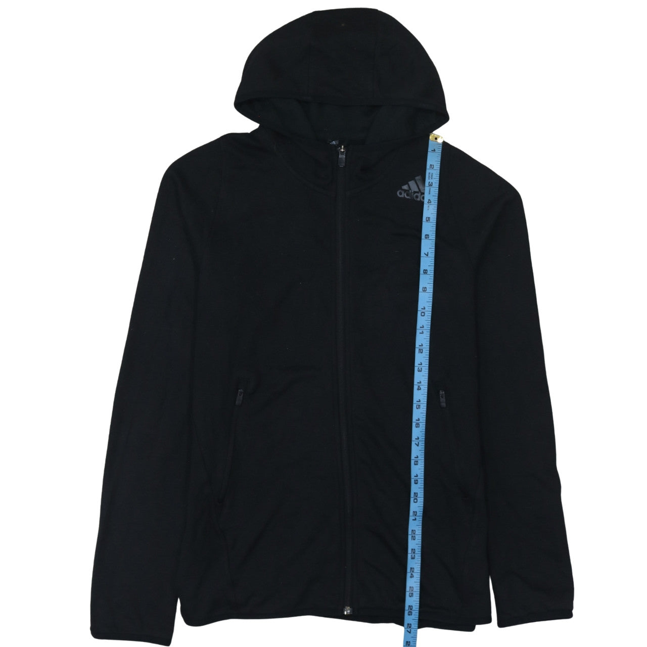 Adidas Men's Black Full Zip Hoodie Size M Lightweight Fleece