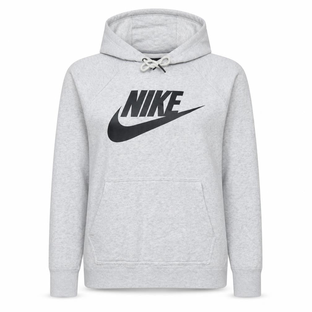 Nike Women's Grey Pullover Hoodie Small Logo Sweatshirt Classic Fit