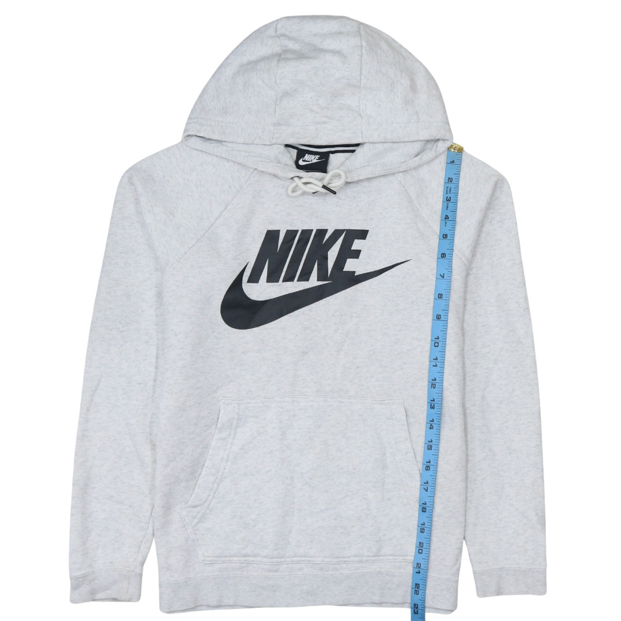 Nike Women's Grey Pullover Hoodie Small Logo Sweatshirt Classic Fit