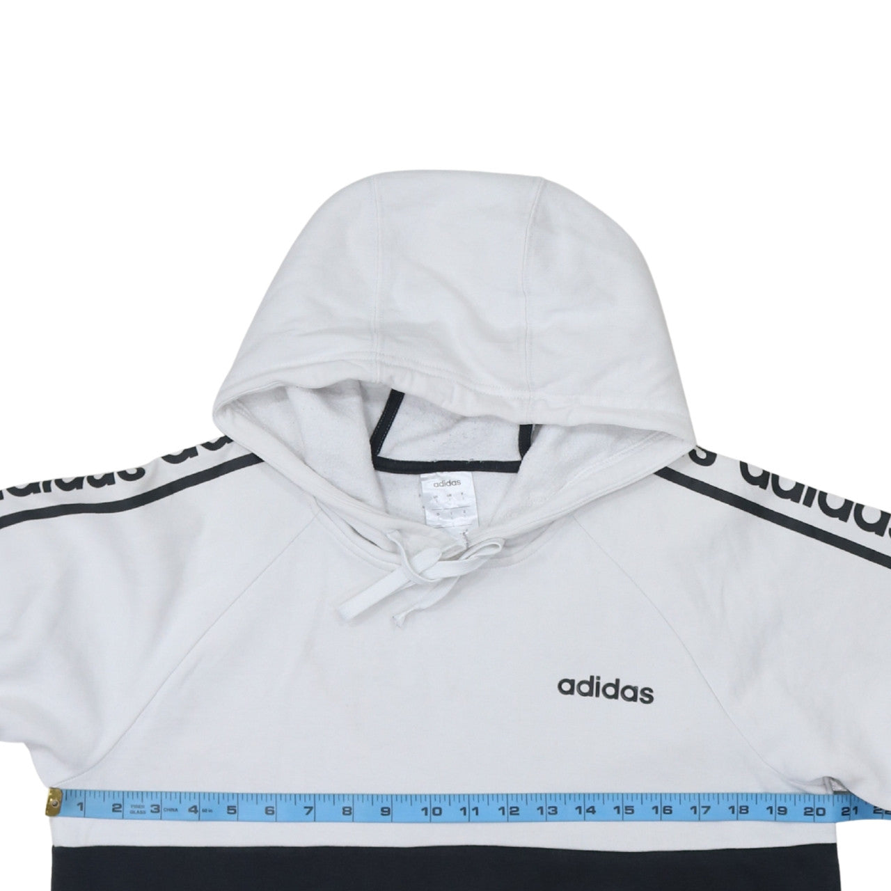 Adidas Men's White & Black Pullover Hoodie Size S Classic Logo Style