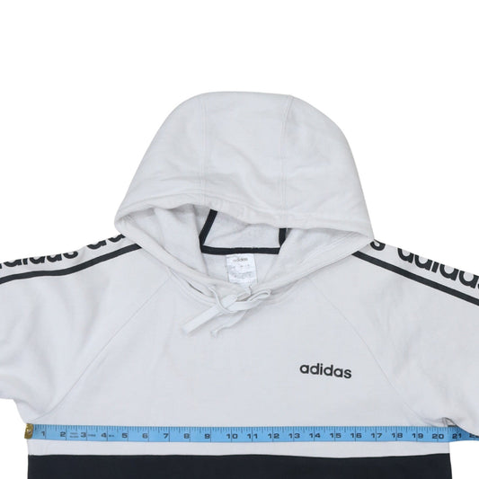 Adidas Men's White & Black Pullover Hoodie Size S Classic Logo Style