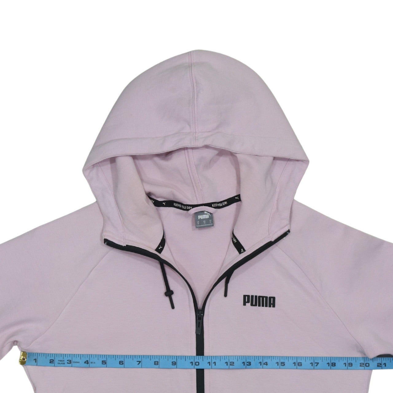 Puma Womens Pink Full Zip Hoodie XL Lightweight Sweatshirt