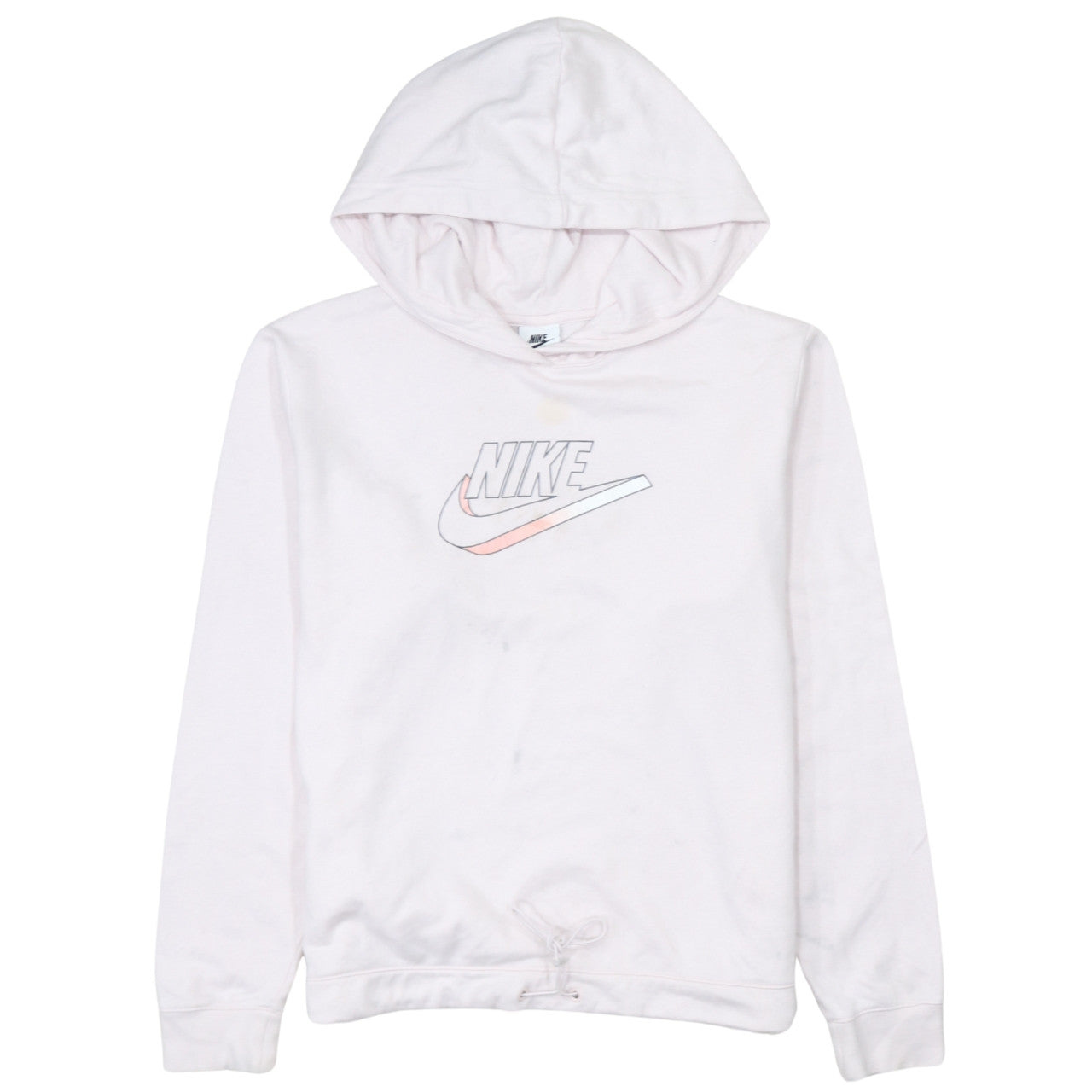 Nike Women’s Pink Hoodie Medium Pullover Drawstring Logo Sweatshirt