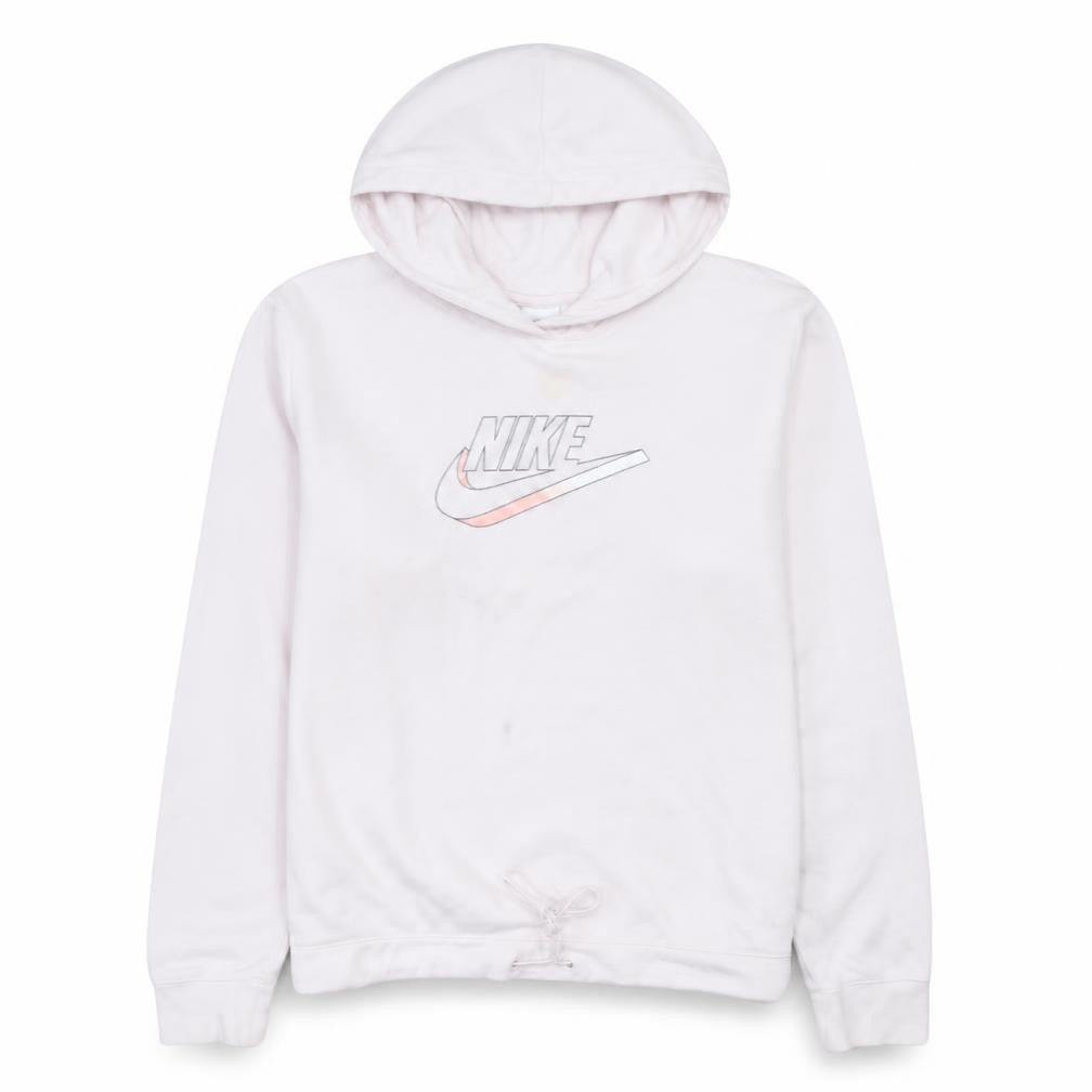 Nike Women’s Pink Hoodie Medium Pullover Drawstring Logo Sweatshirt