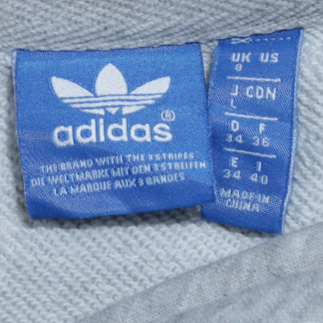 Adidas Womens Grey Logo Crew Neck Pullover Sweatshirt Size 8