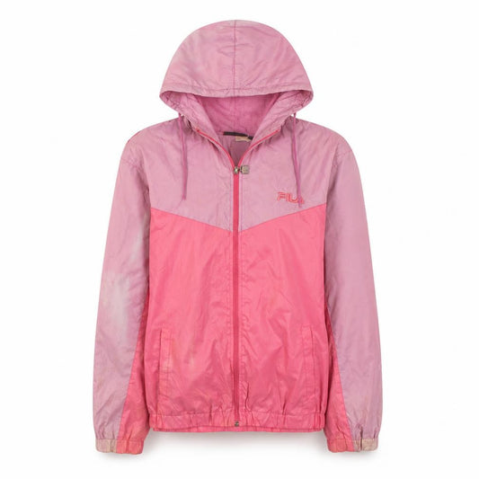 Fila Girls Pink Colourblock Hooded Windbreaker Jacket 13 Years