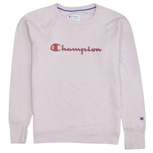 Champion Women Pink Crew Neck Pullover Sweatshirt Medium
