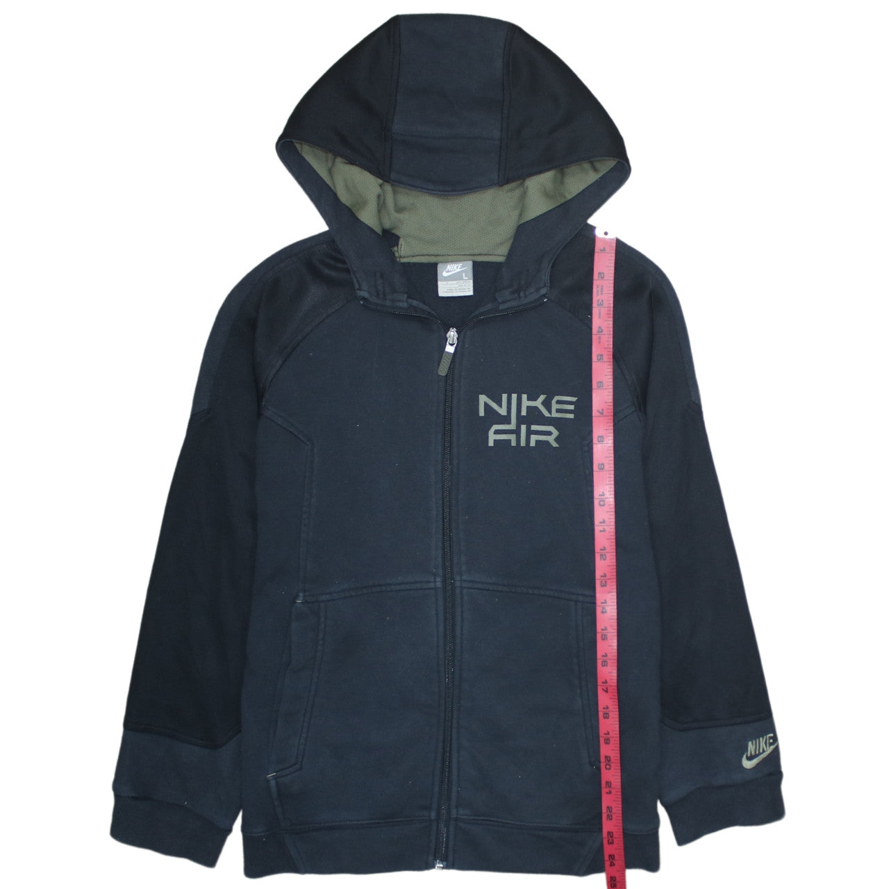Nike Boys Black Full Zip Hoodie Size 13 Years Fleece Hooded Sweatshirt
